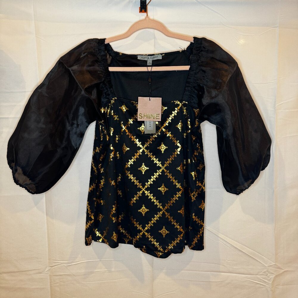 NWT Alex & Parker Metallic blouse Women Medium